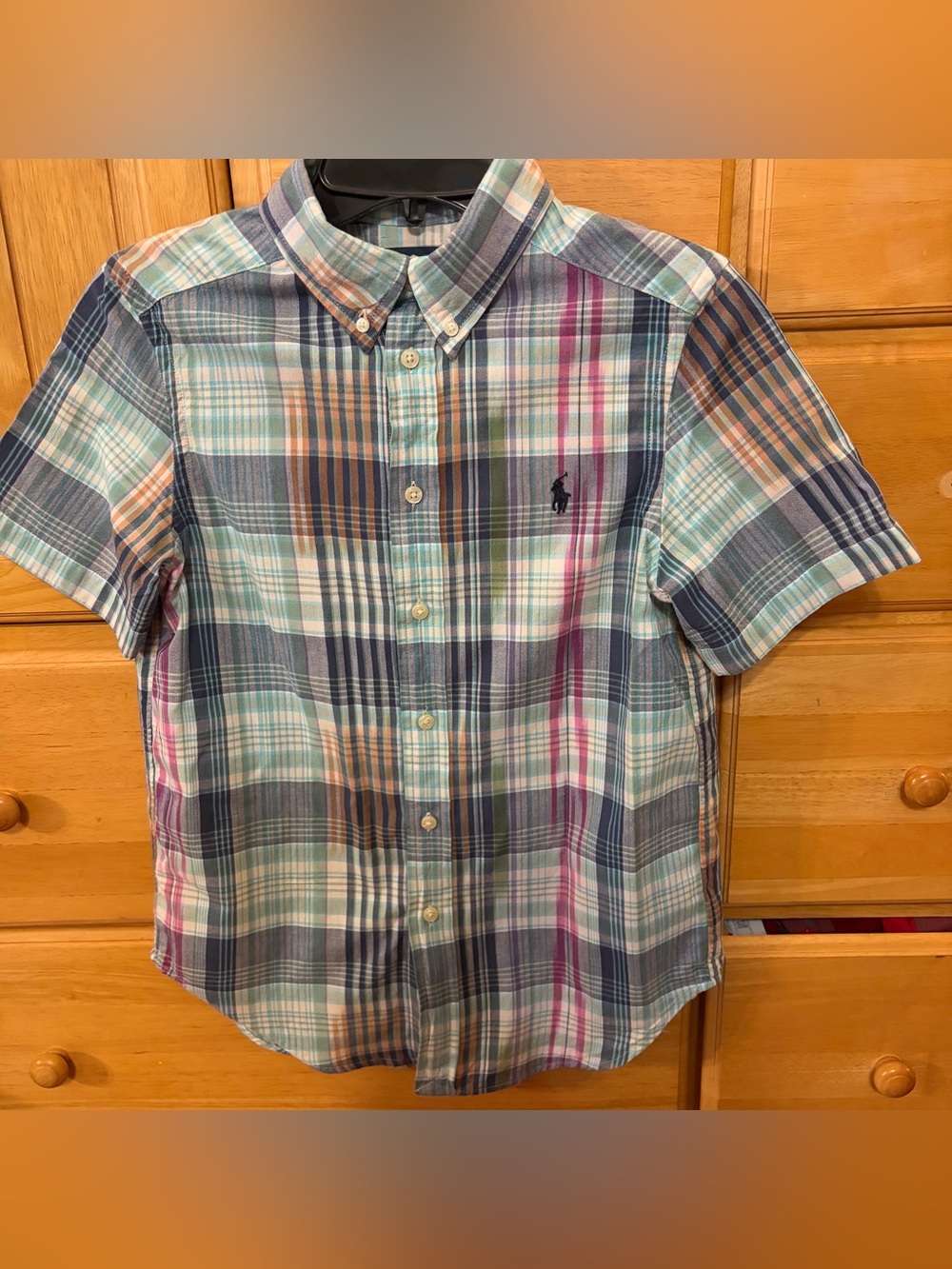 Polo Ralph Lauren Boys Pastel: Purple, Blue & Green Button-Down Shirt Size 10-12